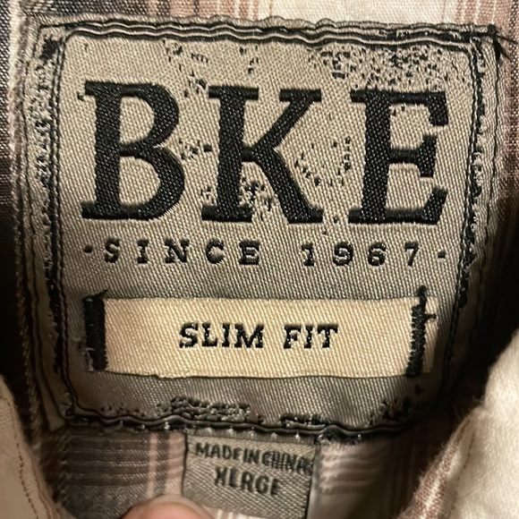 Buckle Brown Plaid Snap Button Shirt Sz XL Slim Fit - Picture 3 of 5